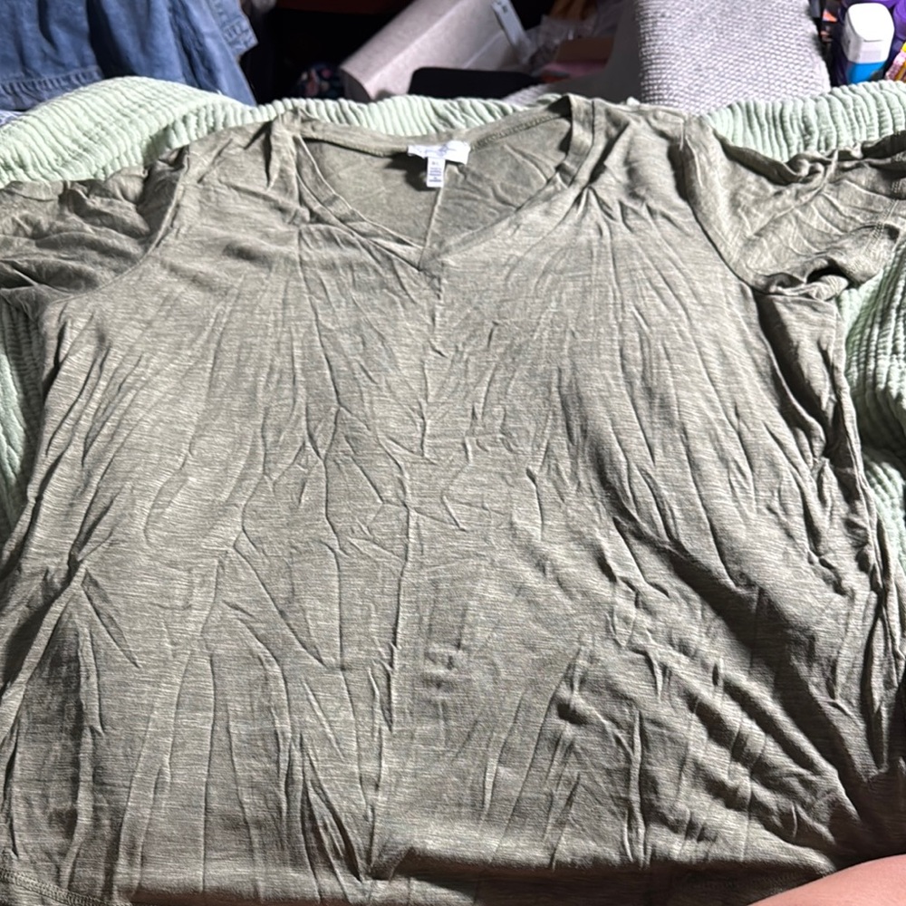 Jessica Simpson Green Relaxed Short Sleeve Tee